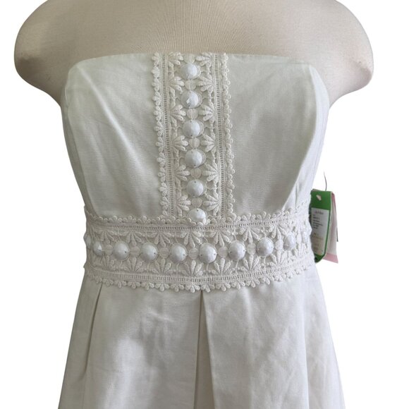 Lilly Pulitzer Betsey White Cocktail Dress Size 4 Embellished Date night new - Picture 2 of 14